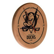 Anaheim Ducks Laser Engraved Wood Clock by the Holland Bar Stool Co., WClkLNatAnaDks