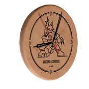 Arizona Coyotes Laser Engraved Wood Clock by the Holland Bar Stool Co., WClkLNatAriCoy
