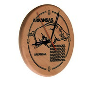 Arkansas Laser Engraved Wood Clock by the Holland Bar Stool Co., WClkLNatArknUn