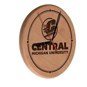 Central Michigan Laser Engraved Wood Clock by the Holland Bar Stool Co., WClkLNatCenMic