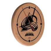Colorado Avalanche Laser Engraved Wood Clock by the Holland Bar Stool Co., WClkLNatColAva