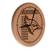 Creighton Laser Engraved Wood Clock by the Holland Bar Stool Co., WClkLNatCrghtn