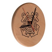 U.S. Coast Guard Laser Engraved Wood Clock by the Holland Bar Stool Co., WClkLNatCstGrd