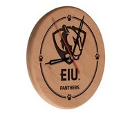 Eastern Illinois Laser Engraved Wood Clock by the Holland Bar Stool Co., WClkLNatEastIL