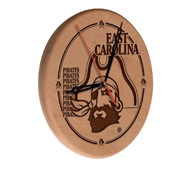East Carolina Laser Engraved Wood Clock by the Holland Bar Stool Co., WClkLNatEcarol