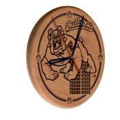 Fresno State Laser Engraved Wood Clock by the Holland Bar Stool Co., WClkLNatFresSt