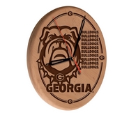 Georgia Laser Engraved Wood Clock by the Holland Bar Stool Co., WClkLNatGA-Un