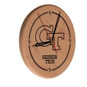 Georgia Tech Laser Engraved Wood Clock by the Holland Bar Stool Co., WClkLNatGATech