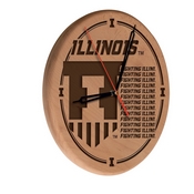 Illinois Laser Engraved Wood Clock by the Holland Bar Stool Co., WClkLNatIlliniU