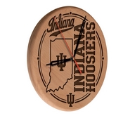 Indiana Laser Engraved Wood Clock by the Holland Bar Stool Co., WClkLNatIndnaU