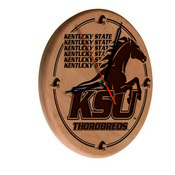 Kentucky State University Laser Engraved Wood Clock by the Holland Bar Stool Co., WClkLNatKYStUn