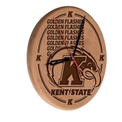 Kent State Laser Engraved Wood Clock by the Holland Bar Stool Co., WClkLNatKentSt