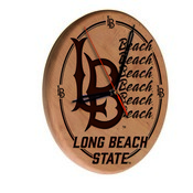 Long Beach State University Laser Engraved Wood Clock by the Holland Bar Stool Co., WClkLNatLBStUn