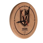 Vegas Golden Knights Laser Engraved Wood Clock by the Holland Bar Stool Co., WClkLNatLVGdKn