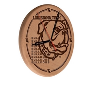 Louisiana Tech Laser Engraved Wood Clock by the Holland Bar Stool Co., WClkLNatLaTech