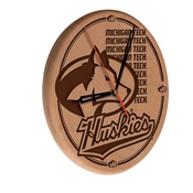 Michigan Tech Laser Engraved Wood Clock by the Holland Bar Stool Co., WClkLNatMITech