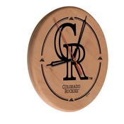 Colorado Rockies 13" Solid Wood Engraved Clock, WClkLNatMLBCol