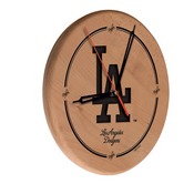 Los Angeles Dodgers 13" Solid Wood Engraved Clock, WClkLNatMLBLAD