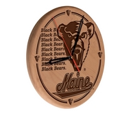 Maine Laser Engraved Wood Clock by the Holland Bar Stool Co., WClkLNatMaineU