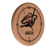 Minnesota Wild Laser Engraved Wood Clock by the Holland Bar Stool Co., WClkLNatMinWld