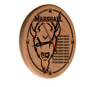 Marshall Laser Engraved Wood Clock by the Holland Bar Stool Co., WClkLNatMrshll