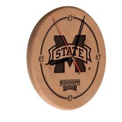 Mississippi State Laser Engraved Wood Clock by the Holland Bar Stool Co., WClkLNatMssStU