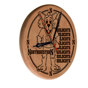 Northwestern Laser Engraved Wood Clock by the Holland Bar Stool Co., WClkLNatNthwst
