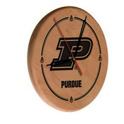 Purdue Laser Engraved Wood Clock by the Holland Bar Stool Co., WClkLNatPurdue