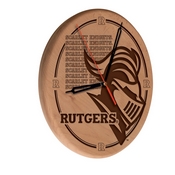 Rutgers Laser Engraved Wood Clock by the Holland Bar Stool Co., WClkLNatRutger
