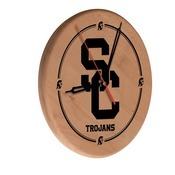 USC Trojans Laser Engraved Wood Clock by the Holland Bar Stool Co., WClkLNatSouCal