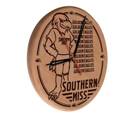 Southern Miss Laser Engraved Wood Clock by the Holland Bar Stool Co., WClkLNatSouMis