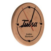 Tulsa Laser Engraved Wood Clock by the Holland Bar Stool Co., WClkLNatTulsaU