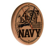 US Naval Academy (NAVY) Laser Engraved Wood Clock by the Holland Bar Stool Co., WClkLNatUSNavA