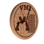 Virginia Military Institute Laser Engraved Wood Clock by the Holland Bar Stool Co., WClkLNatVAMilI