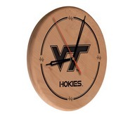 Virginia Tech Laser Engraved Wood Clock by the Holland Bar Stool Co., WClkLNatVATech