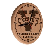 Valdosta State Laser Engraved Wood Clock by the Holland Bar Stool Co., WClkLNatValdSt