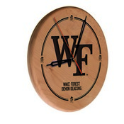 Wake Forest Laser Engraved Wood Clock by the Holland Bar Stool Co., WClkLNatWakeFr