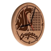 Washington State Laser Engraved Wood Clock by the Holland Bar Stool Co., WClkLNatWashSt