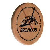 Western Michigan Laser Engraved Wood Clock by the Holland Bar Stool Co., WClkLNatWestMI