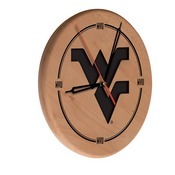 West Virginia Laser Engraved Wood Clock by the Holland Bar Stool Co., WClkLNatWestVA