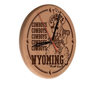 Wyoming Laser Engraved Wood Clock by the Holland Bar Stool Co., WClkLNatWymng