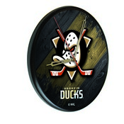 Anaheim Ducks Digitally Printed Wood Clock by the Holland Bar Stool Co., WClkPBlkAnaDks
