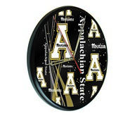 Appalachian State Digitally Printed Wood Clock by the Holland Bar Stool Co., WClkPBlkAppStU