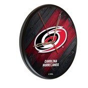 Carolina Hurricanes Digitally Printed Wood Clock by the Holland Bar Stool Co., WClkPBlkCarHur