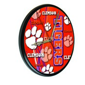 Clemson Digitally Printed Wood Clock by the Holland Bar Stool Co., WClkPBlkClmson