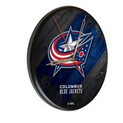 Columbus Blue Jackets Digitally Printed Wood Clock by the Holland Bar Stool Co., WClkPBlkColBlu