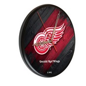 Detroit Red Wings Digitally Printed Wood Clock by the Holland Bar Stool Co., WClkPBlkDetRed