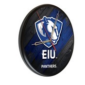 Eastern Illinois Digitally Printed Wood Clock by the Holland Bar Stool Co., WClkPBlkEastIL
