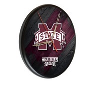 Mississippi State Digitally Printed Wood Clock by the Holland Bar Stool Co., WClkPBlkMssStU
