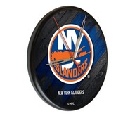 New York Islanders Digitally Printed Wood Clock by the Holland Bar Stool Co., WClkPBlkNYIsln